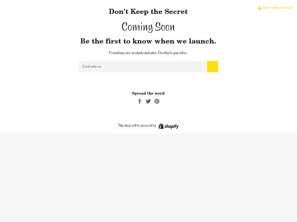 dontkeepthesecret.com — Shopify storefront screenshot