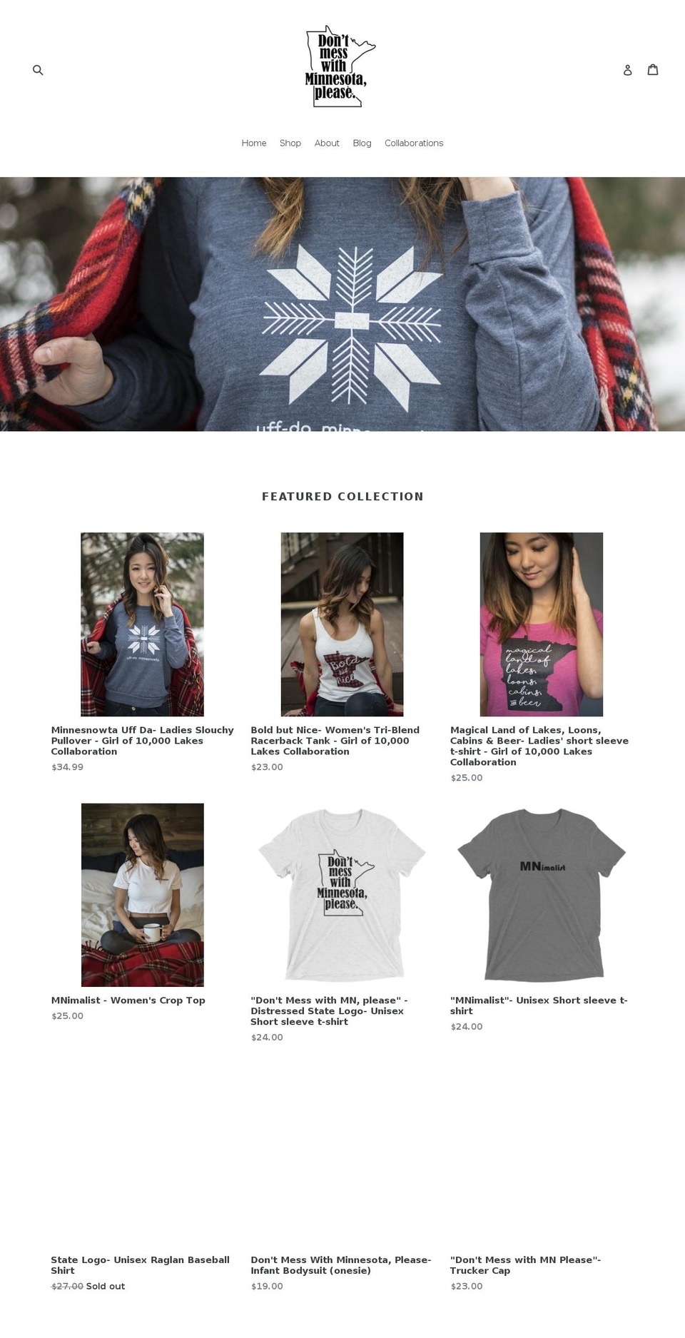 dontmesswithmnplease.com — Shopify storefront screenshot