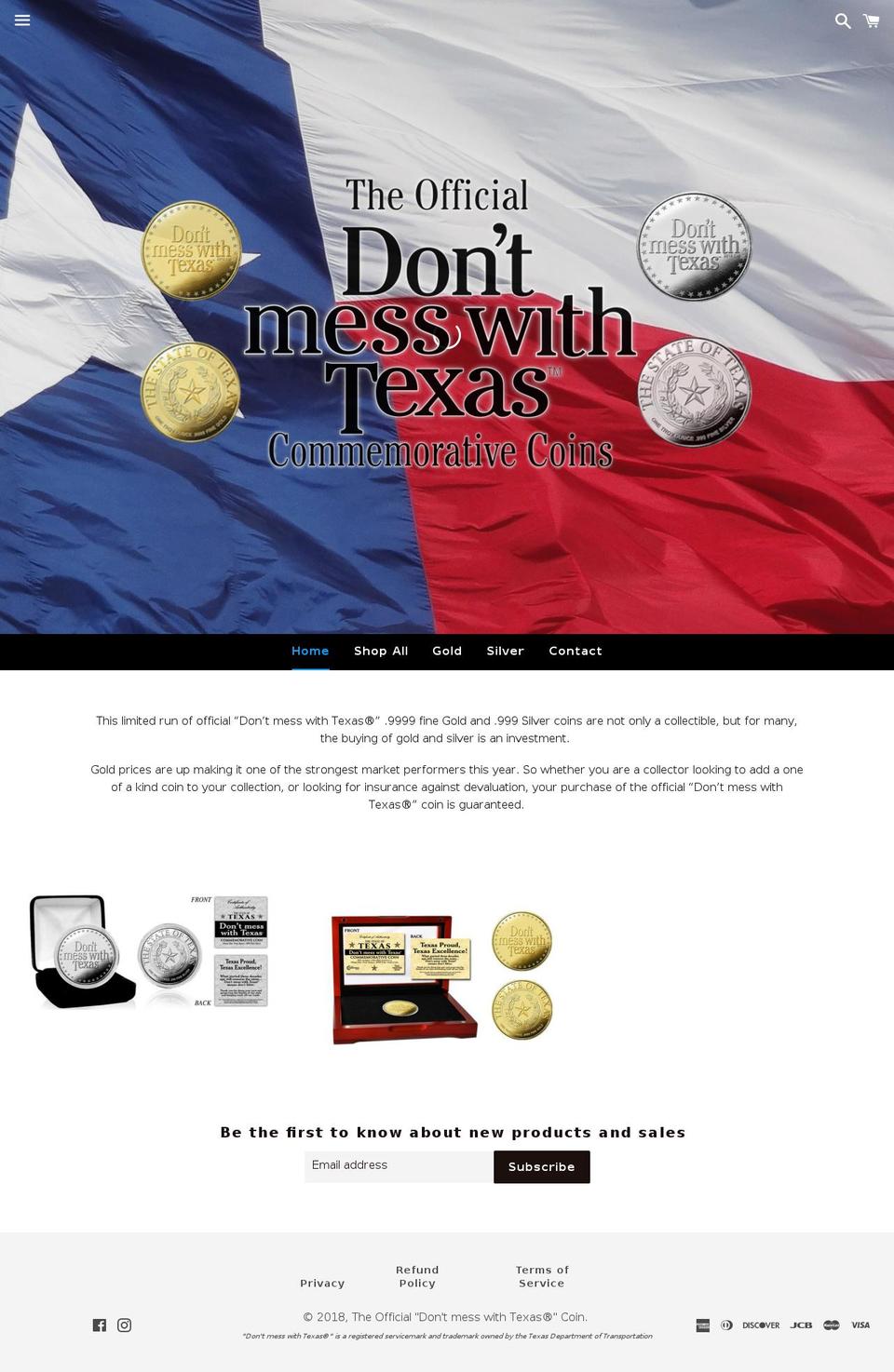 dontmesswithtexascoin.com — Shopify storefront screenshot
