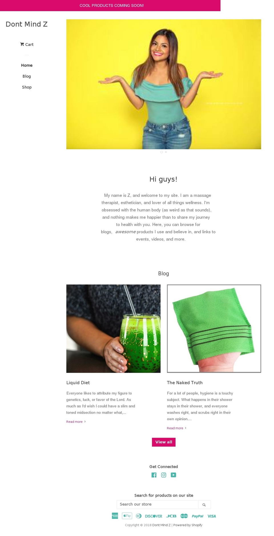 dontmindz.com — Shopify storefront screenshot