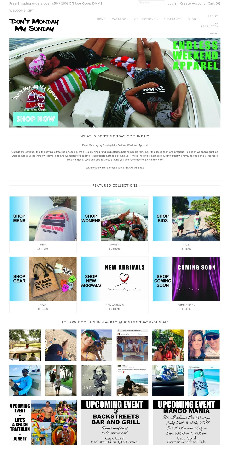 dontmondaymysunday.com shopify website screenshot