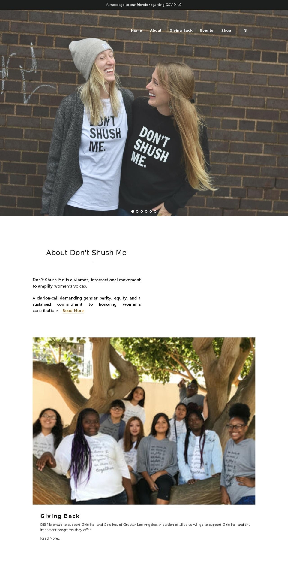 dontshushme.club shopify website screenshot