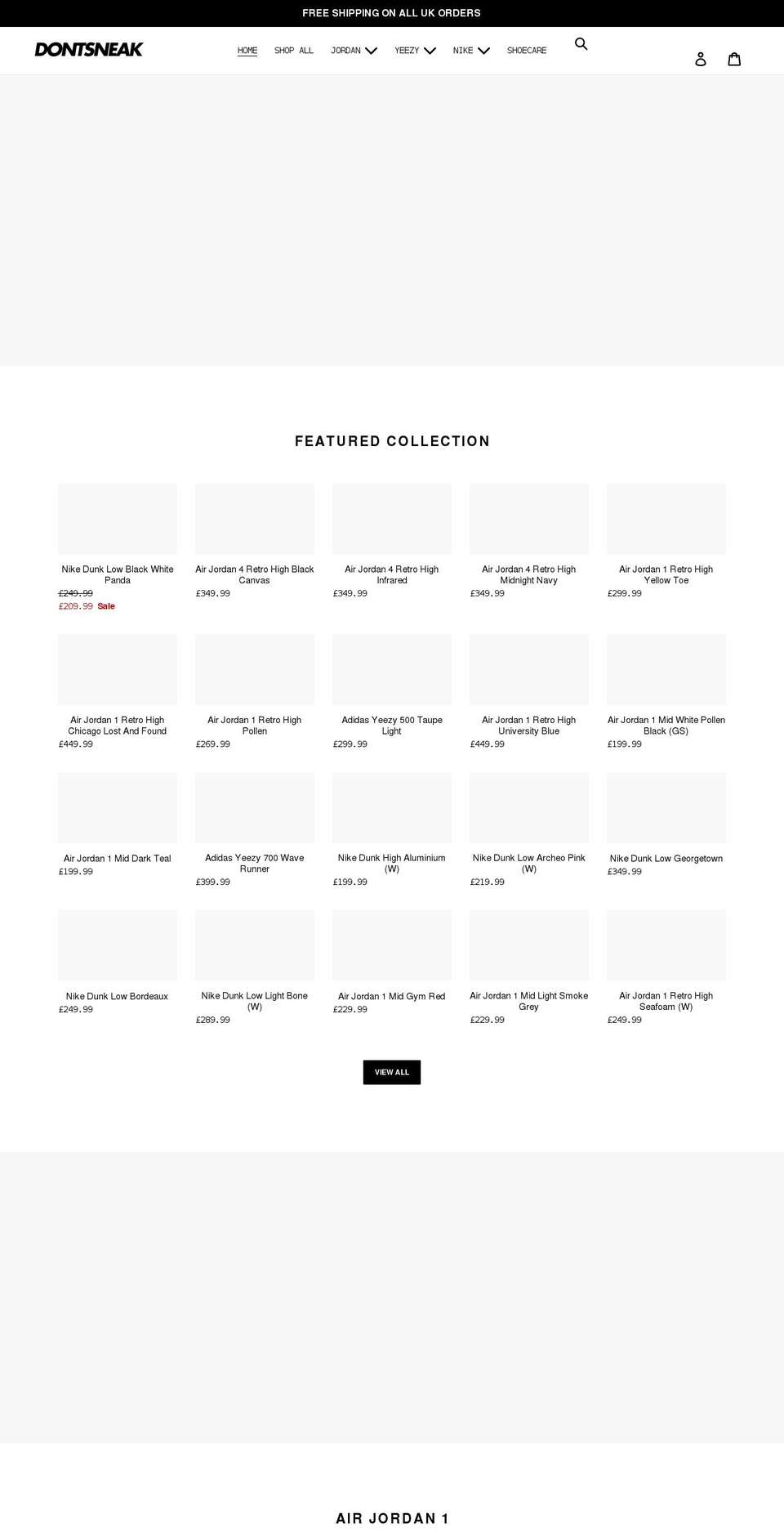 dontsneak.co.uk shopify website screenshot