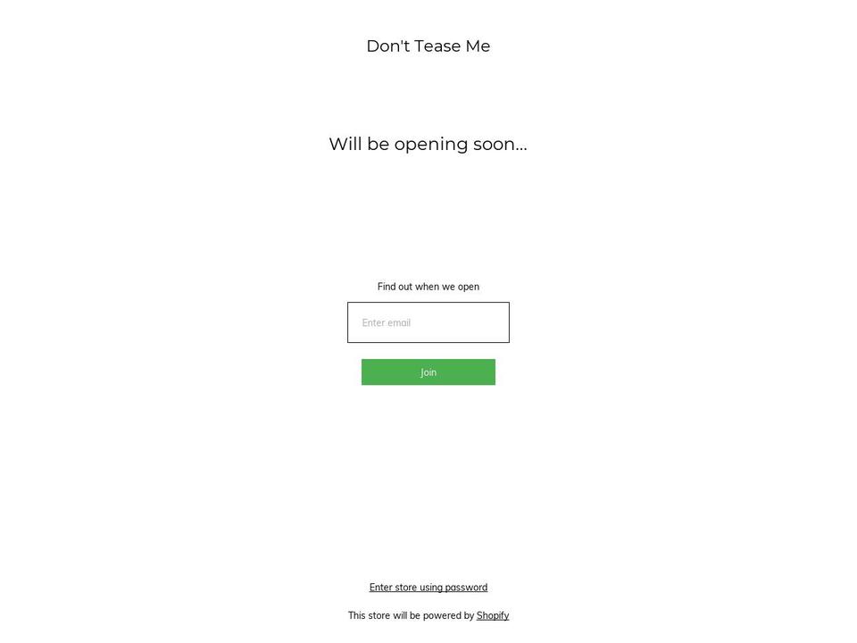 donttease.me shopify website screenshot