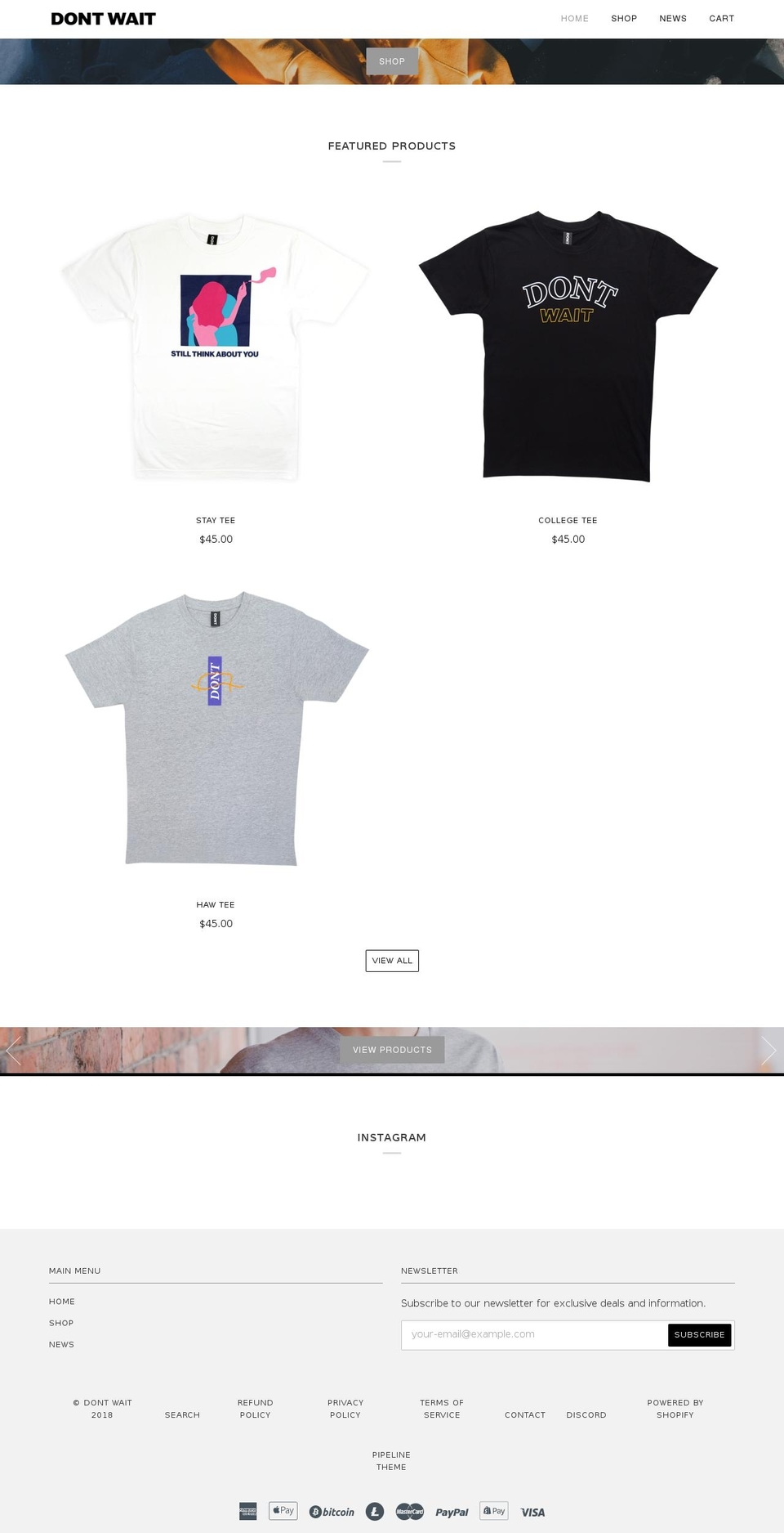 dontwait.co shopify website screenshot