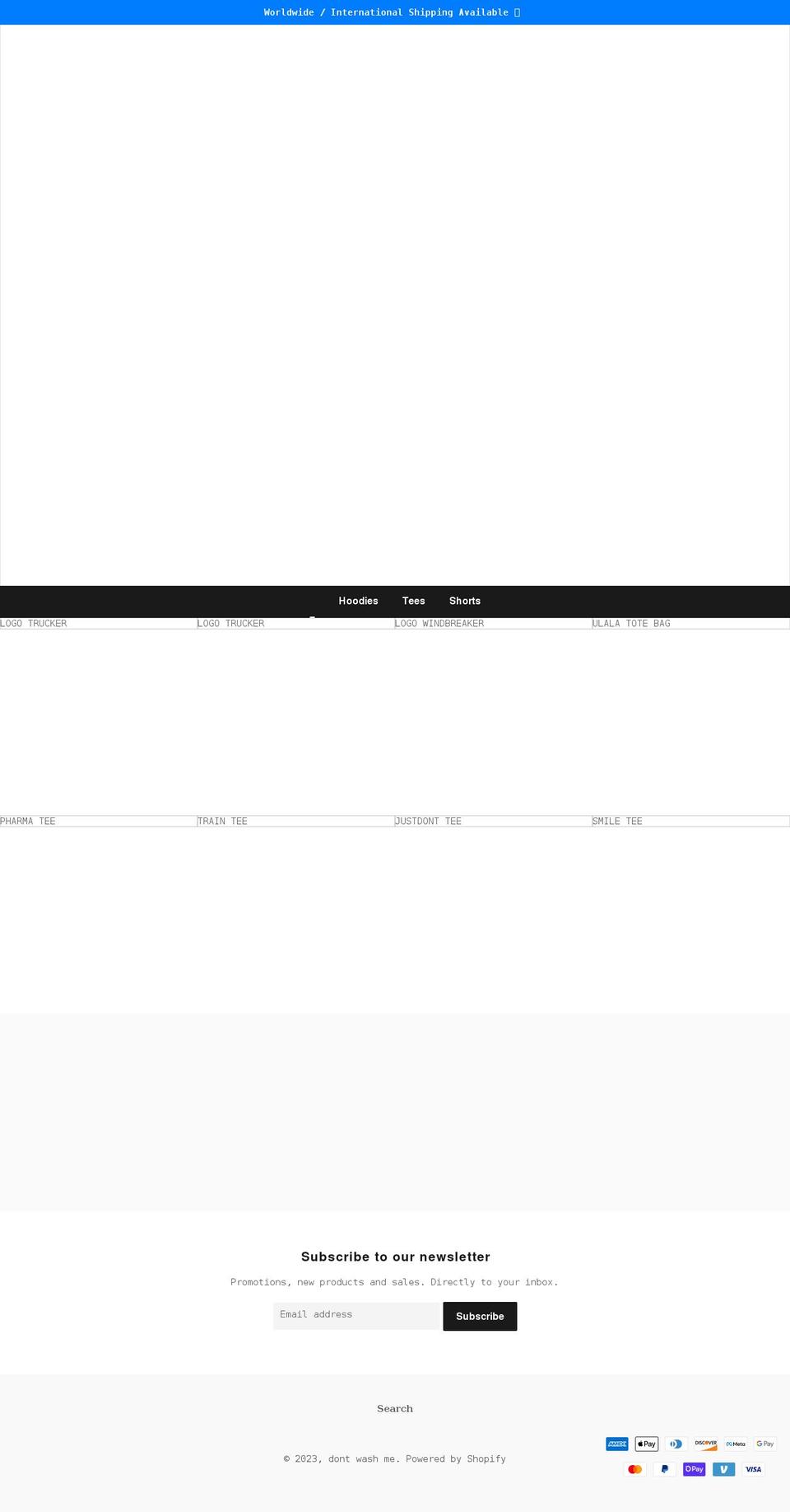 dontwashme.com shopify website screenshot