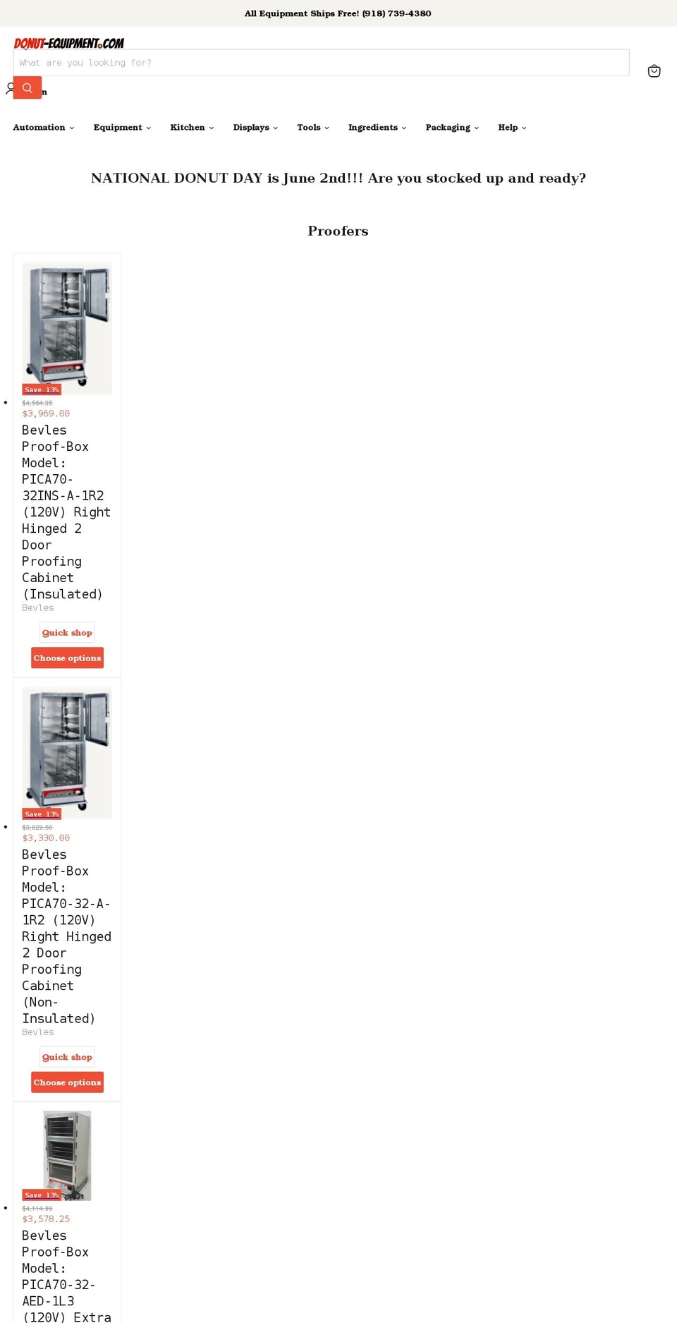 donut-equipment.com shopify website screenshot