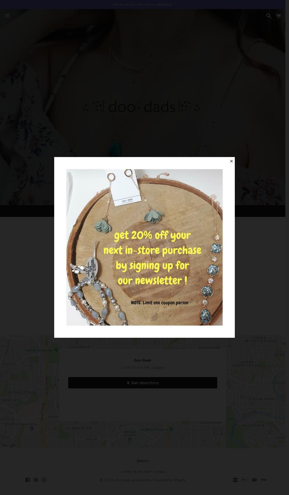doodadsaccessories.ca shopify website screenshot