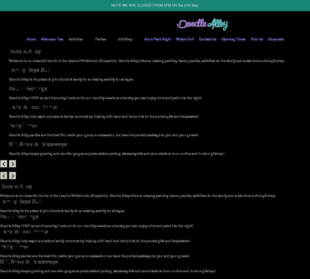 doodlealley.co.uk shopify website screenshot