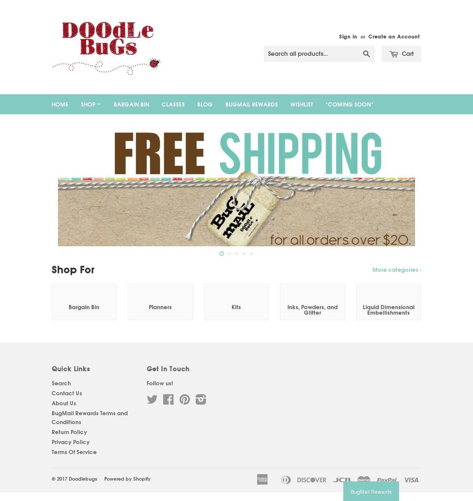 doodlebugsscrapbooking.com shopify website screenshot