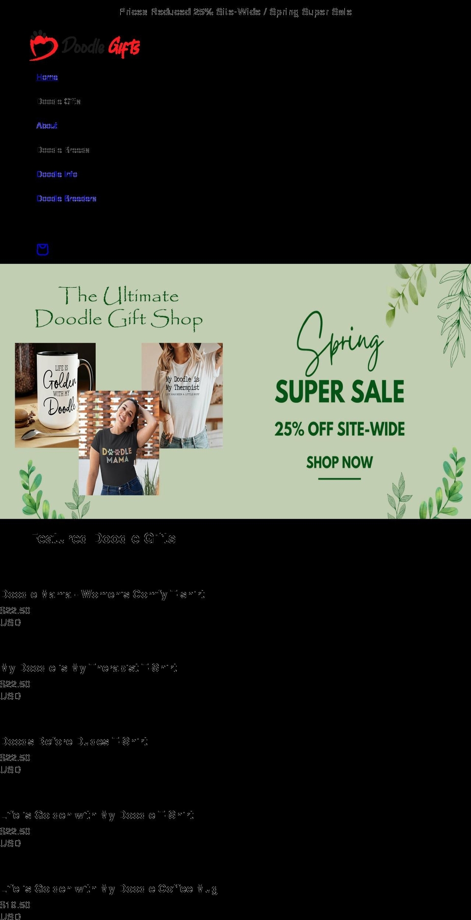 doodlegifts.com shopify website screenshot