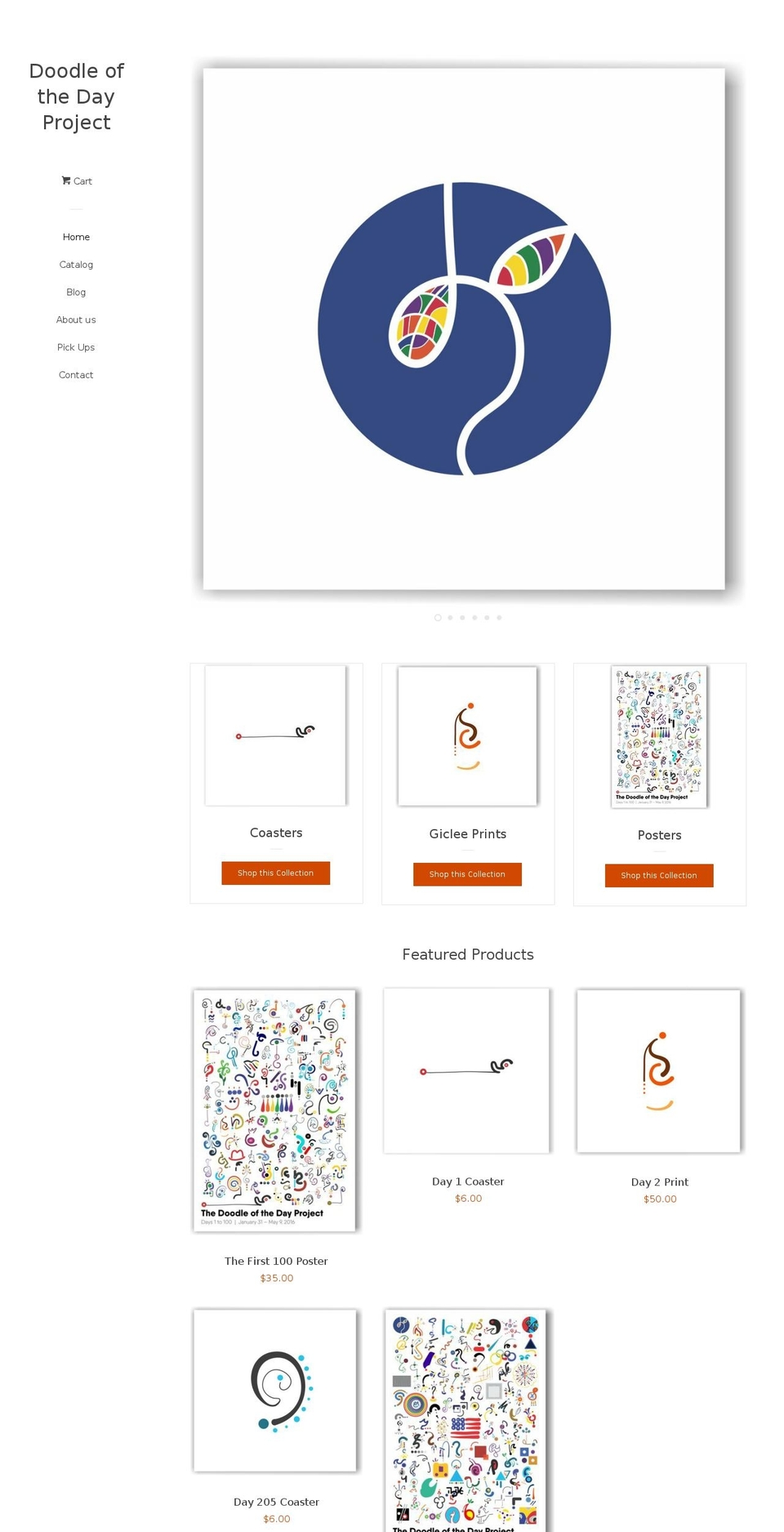 doodleofthedayproject.com shopify website screenshot
