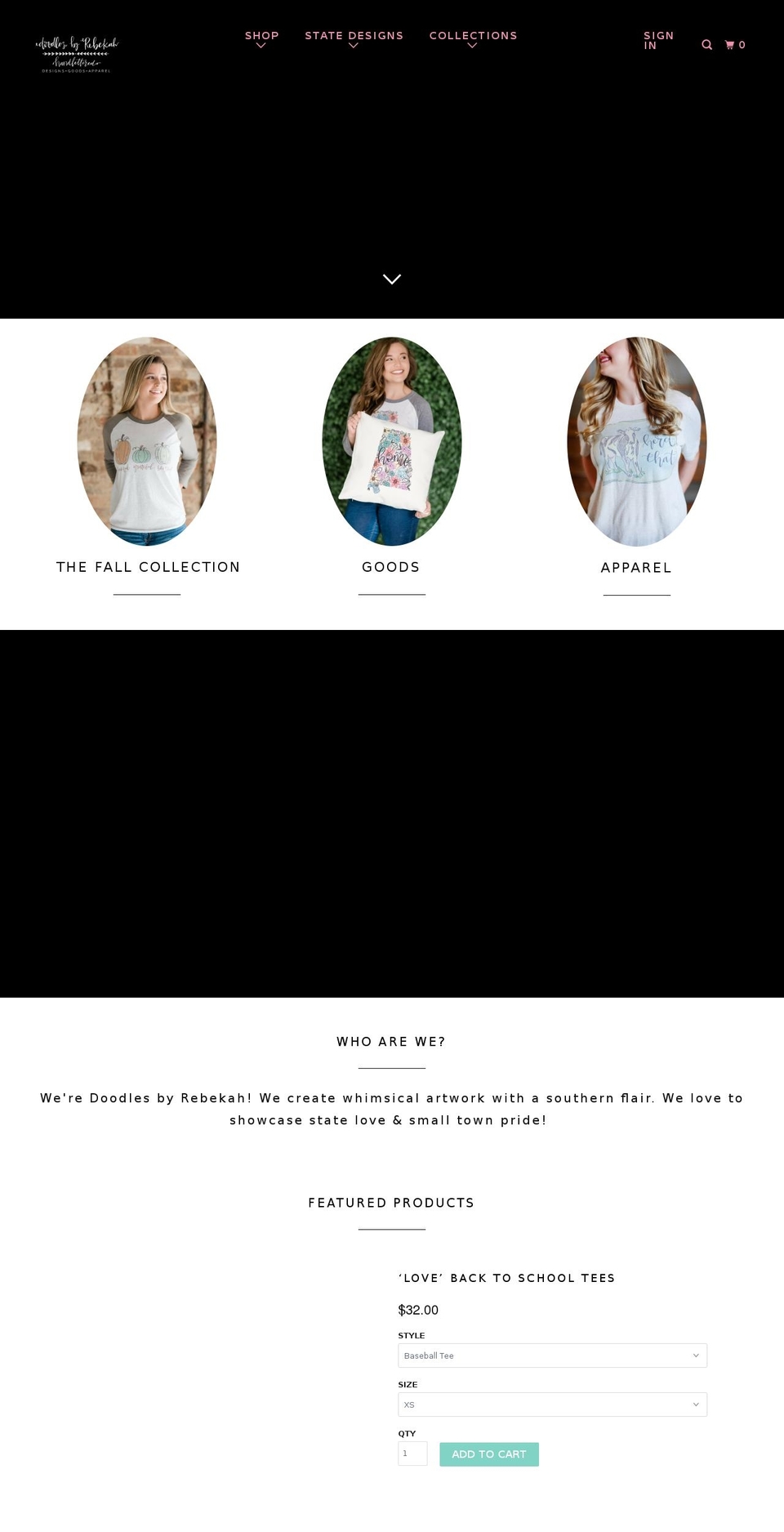 doodlesbyrebekah.com shopify website screenshot