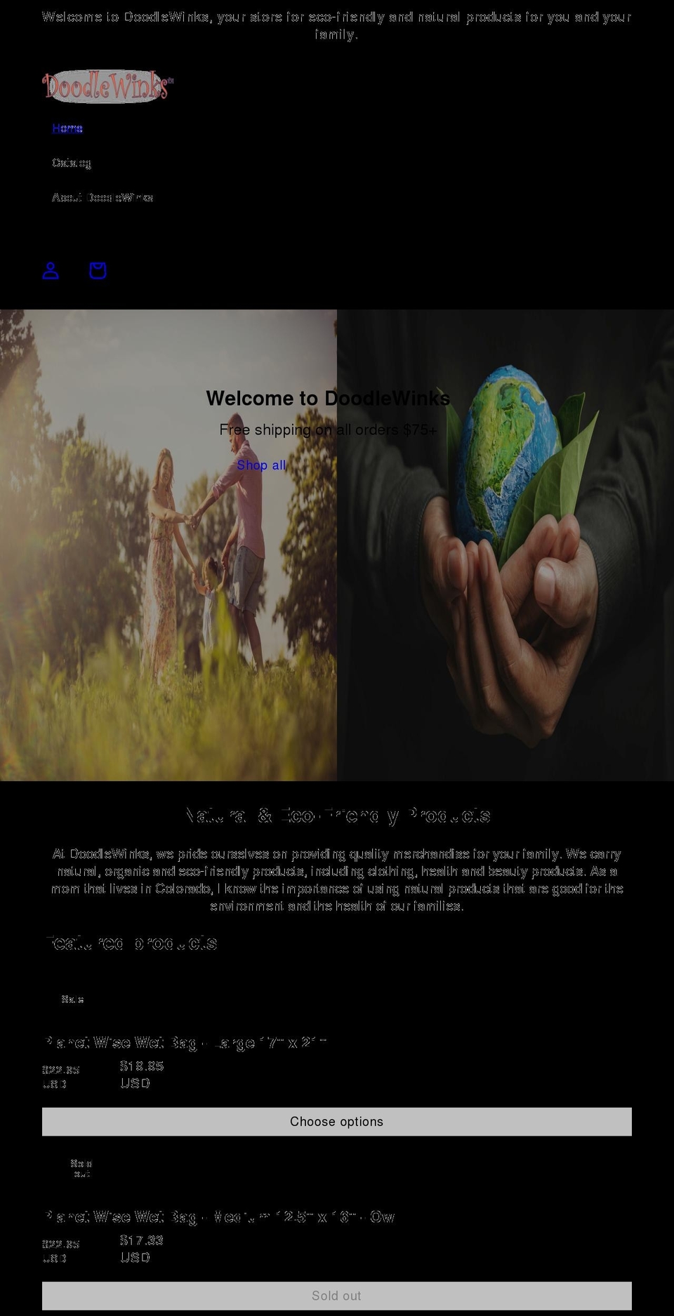 doodlewinks.com shopify website screenshot
