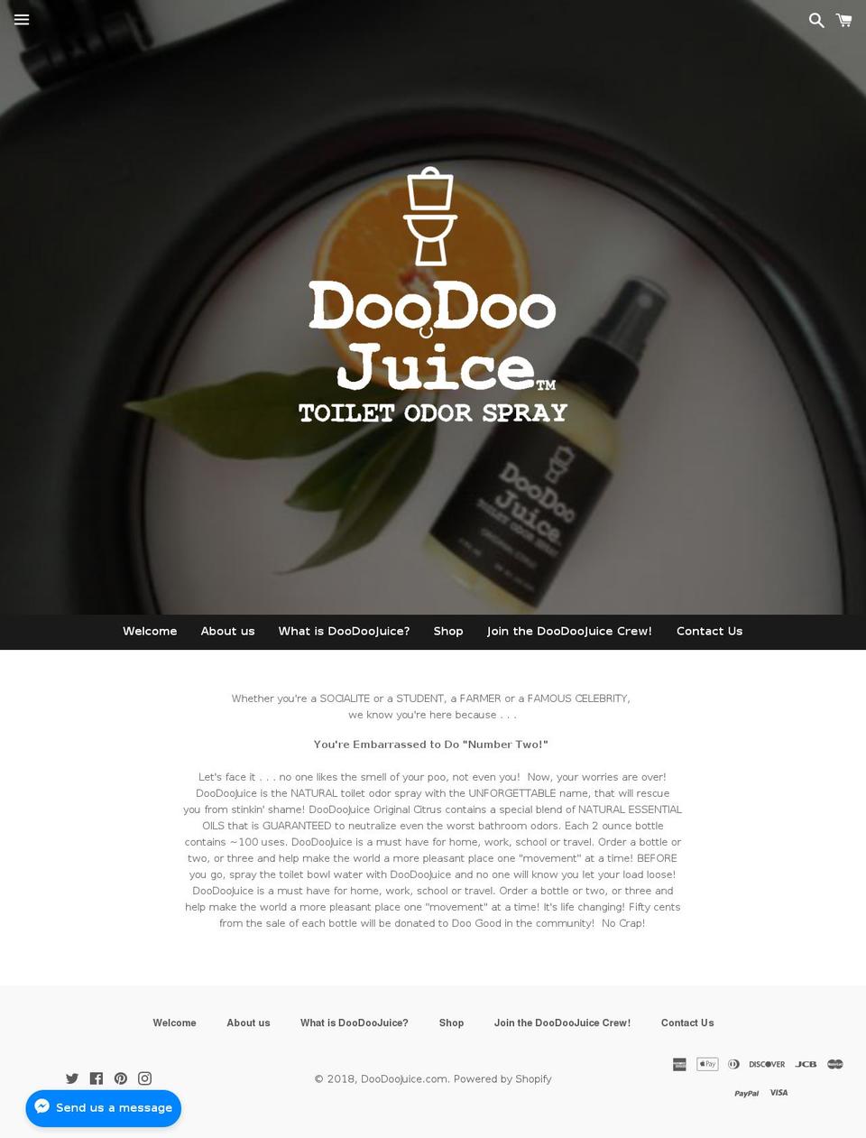 doodoojuice.com shopify website screenshot