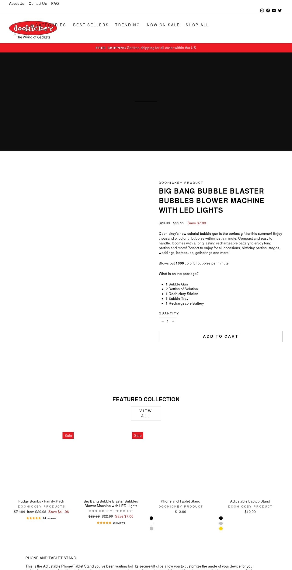 doohickeyproducts.com shopify website screenshot