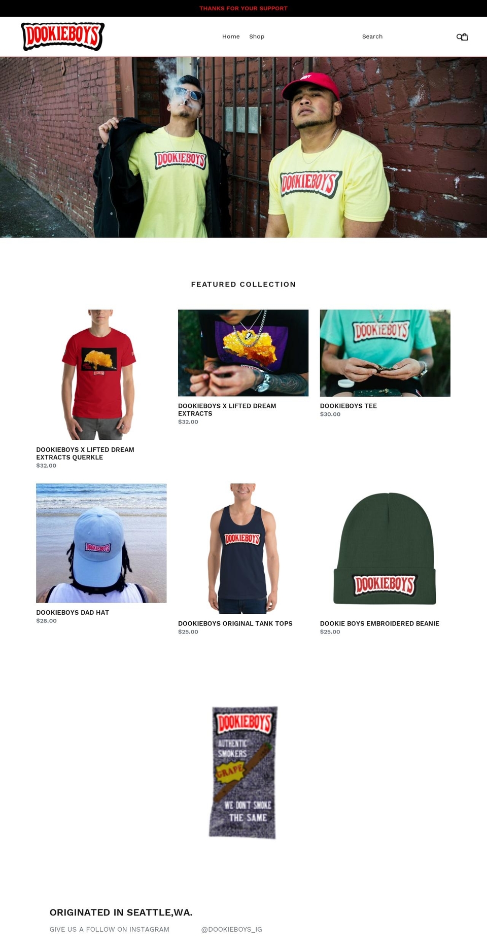 dookieboys.com — Shopify storefront screenshot