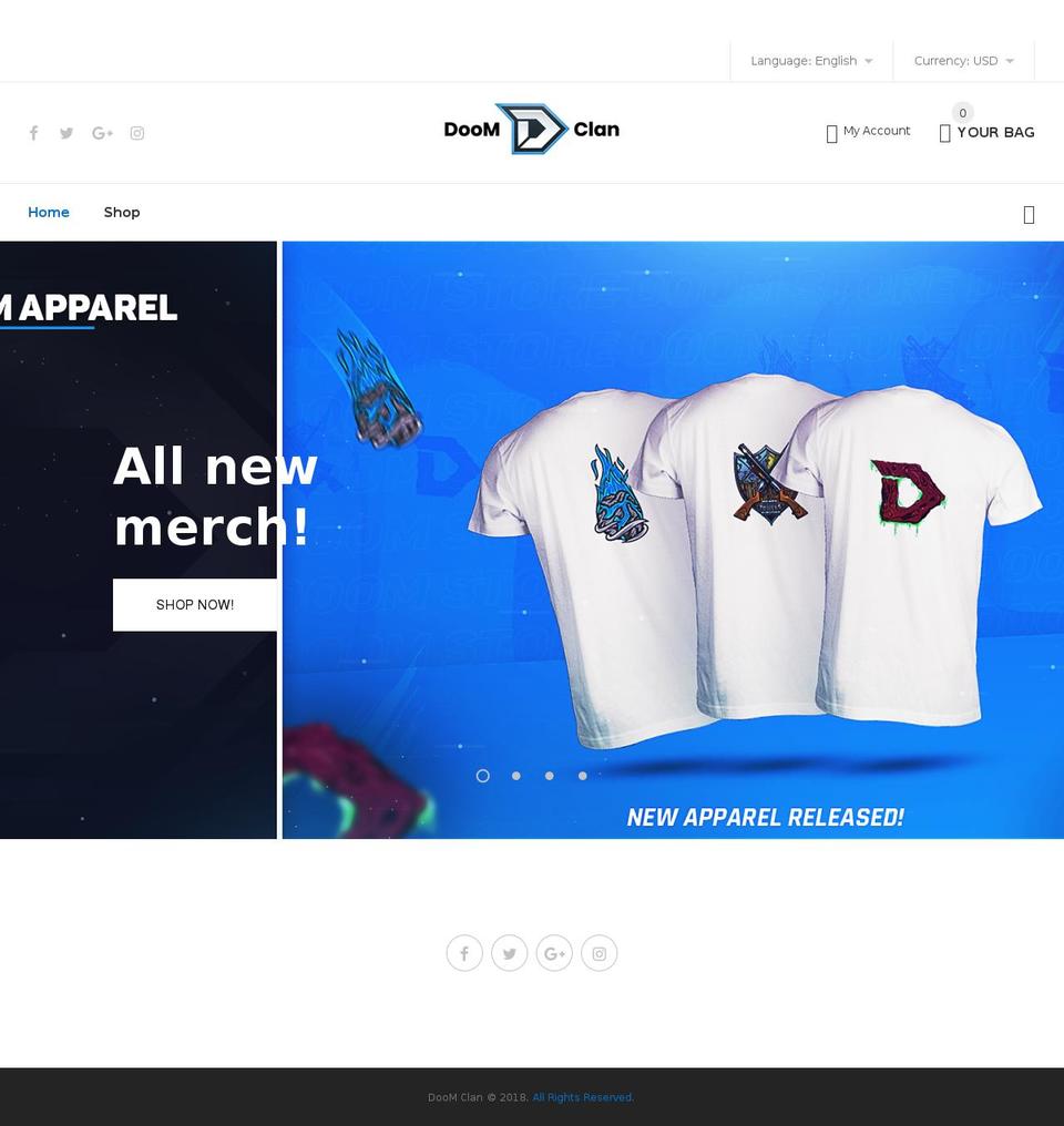 doomclan.live shopify website screenshot