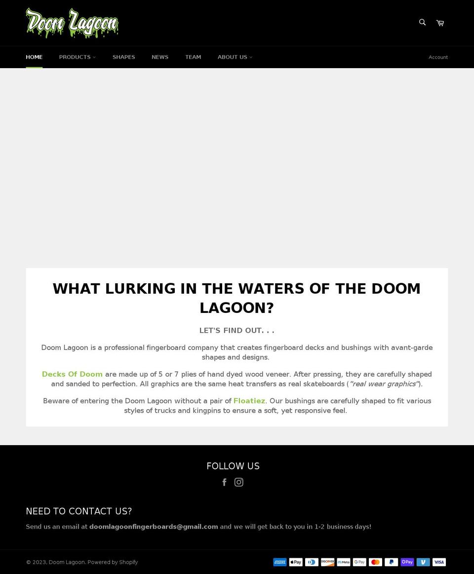 doomlagoon.com shopify website screenshot