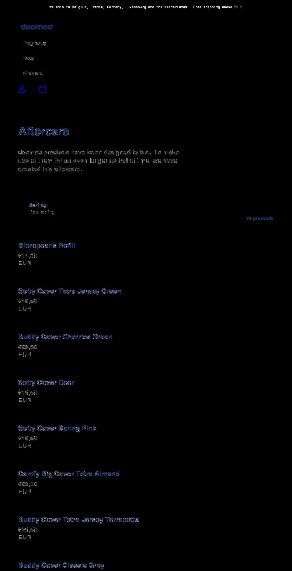doomoo-aftercare.com shopify website screenshot