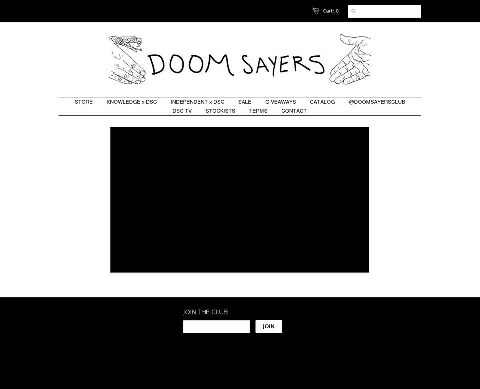 doomsayersclub.com shopify website screenshot
