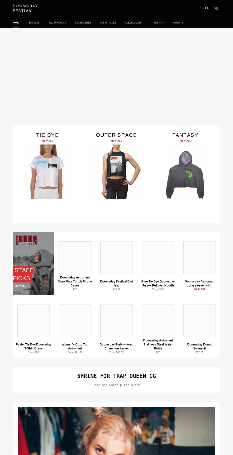 doomsdayfestival.com shopify website screenshot