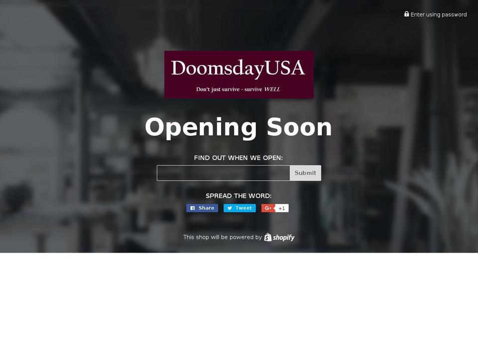 doomsdayusa.net shopify website screenshot