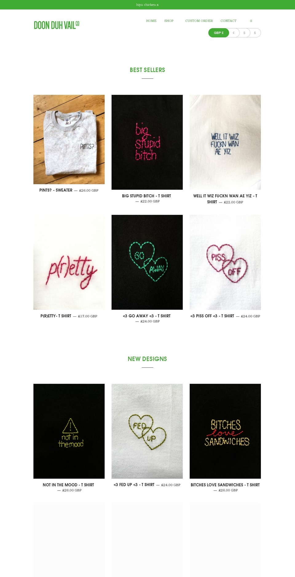 doonduhvail.com shopify website screenshot