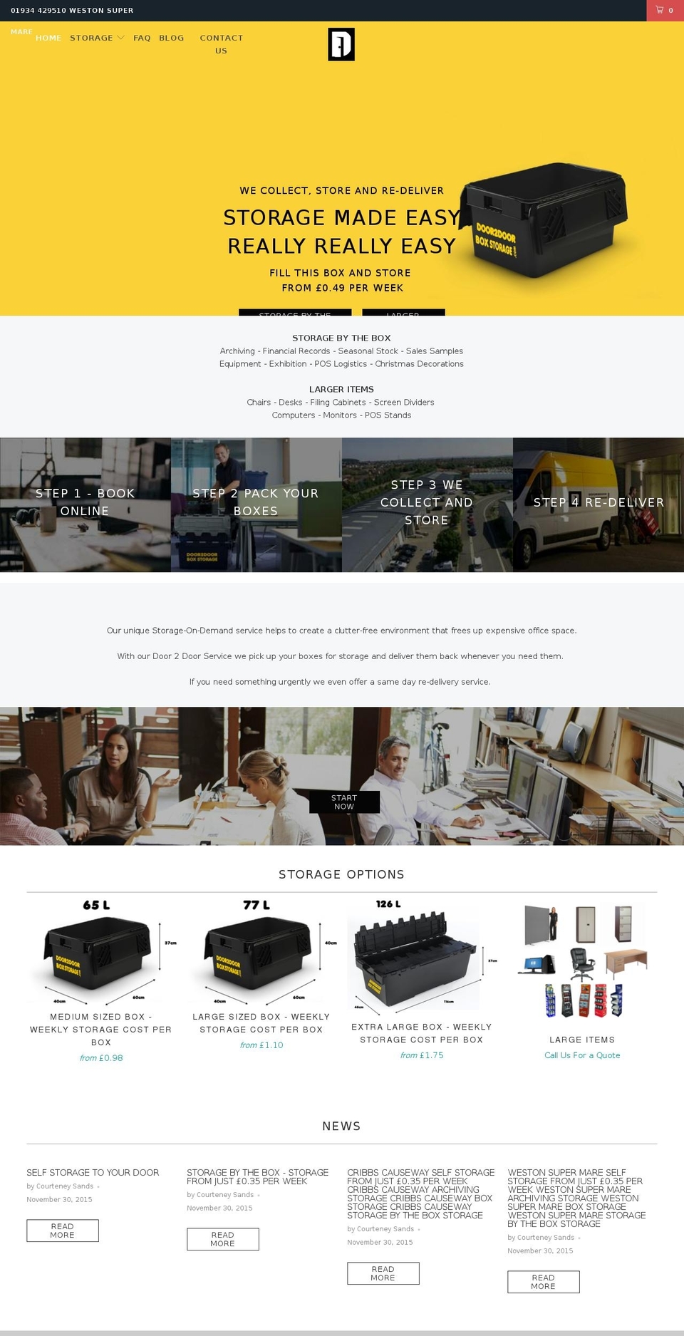 door2doorboxstorage.com shopify website screenshot