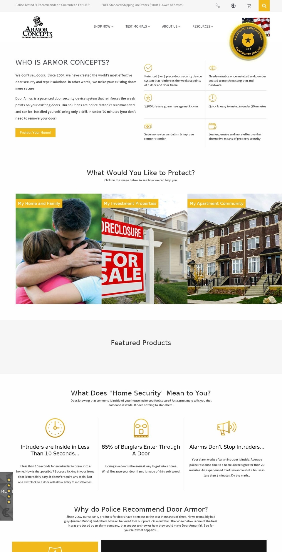 doorarmortest.com — Shopify storefront screenshot