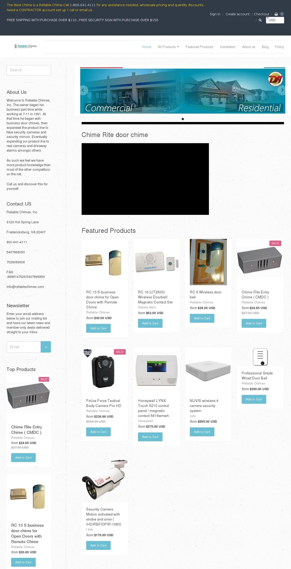 doorchimecity.us shopify website screenshot