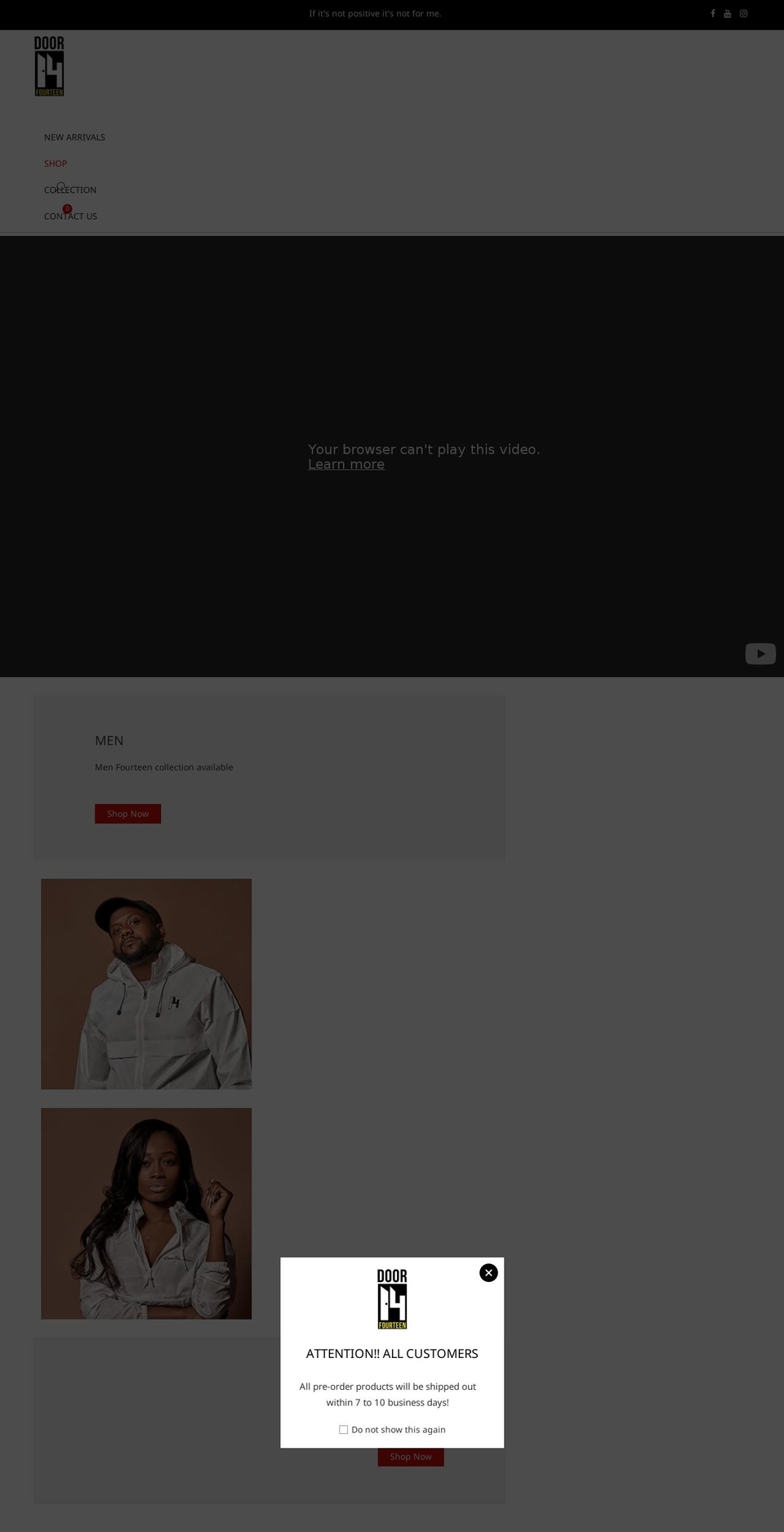 doorfourteenapparel.com — Shopify storefront screenshot