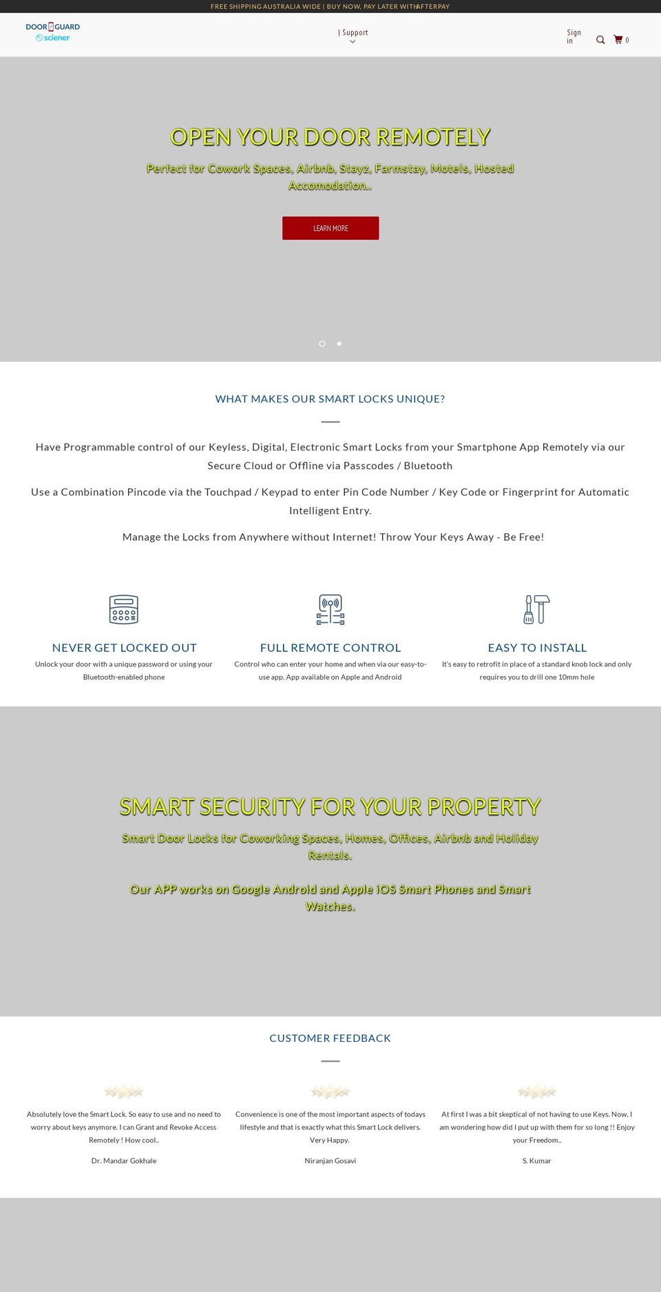 doorguard.com.au shopify website screenshot