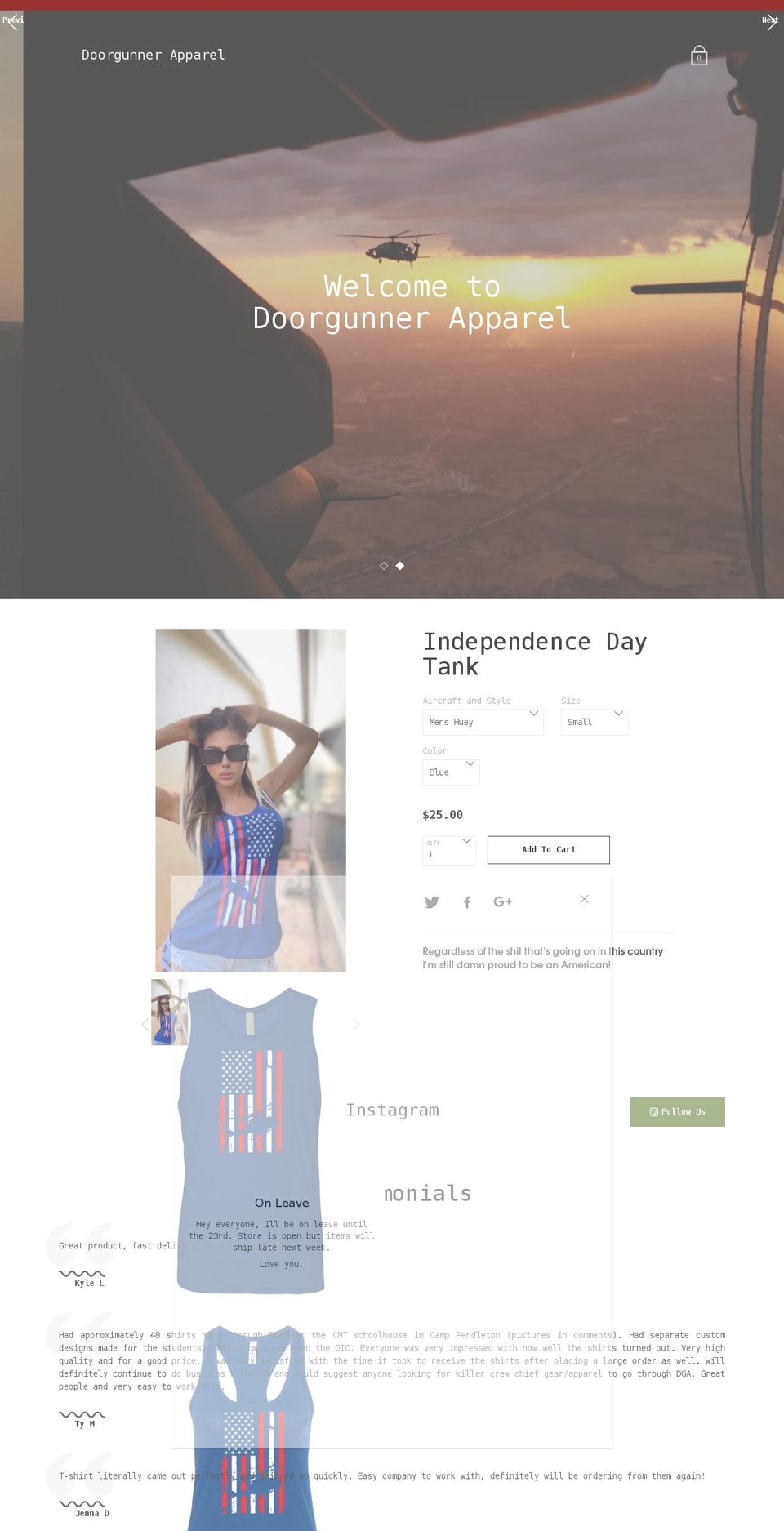 doorgunnerapparel.com shopify website screenshot