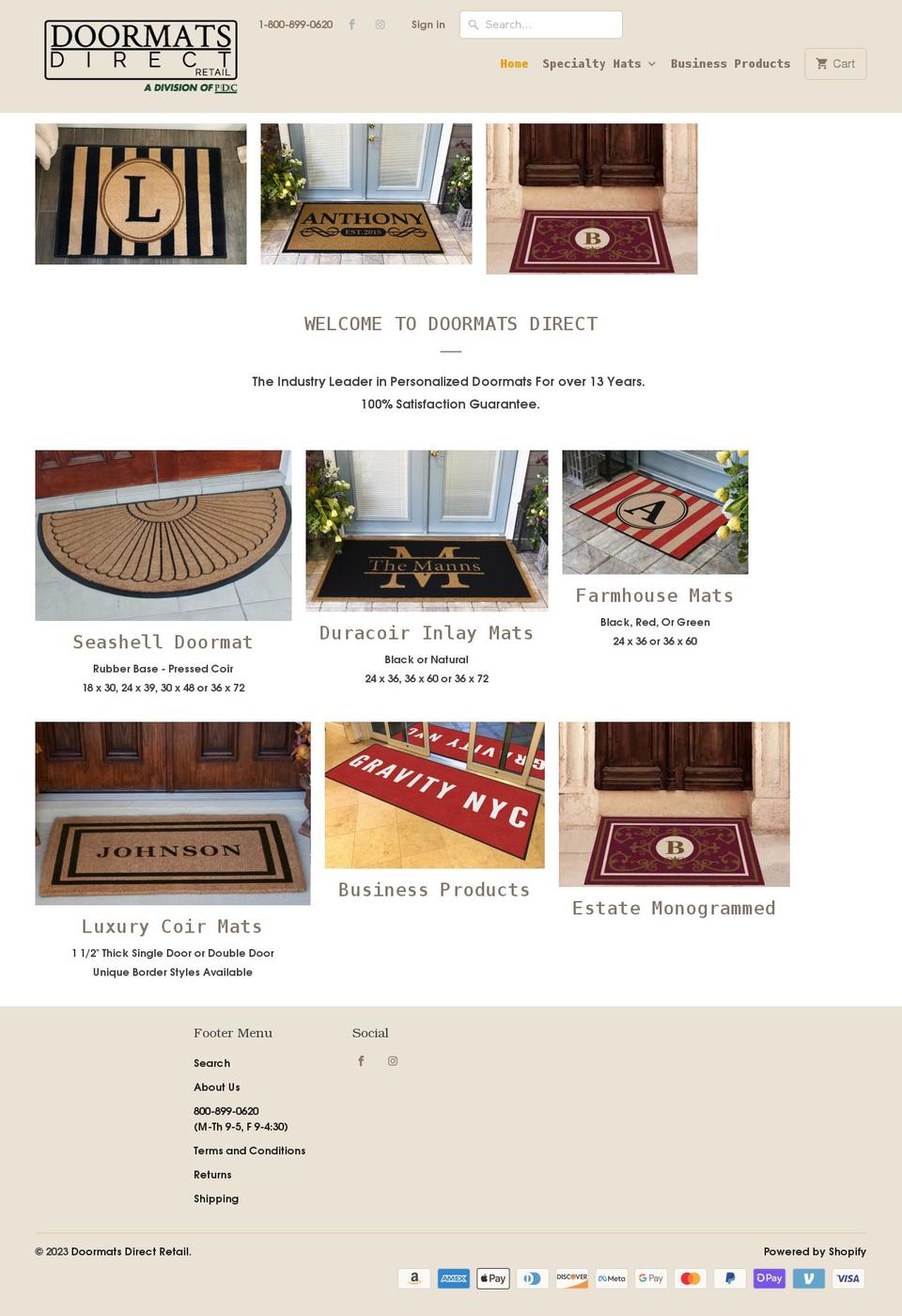 doormatsdirect.com shopify website screenshot