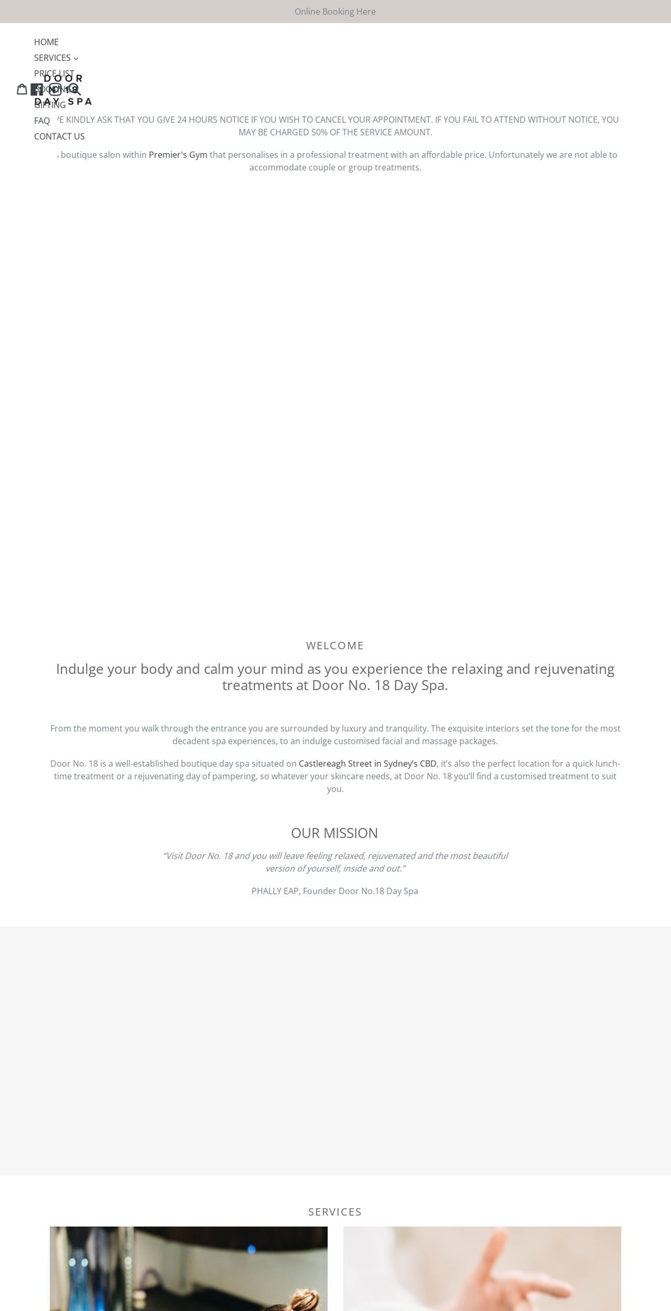 doornumber18.com — Shopify storefront screenshot
