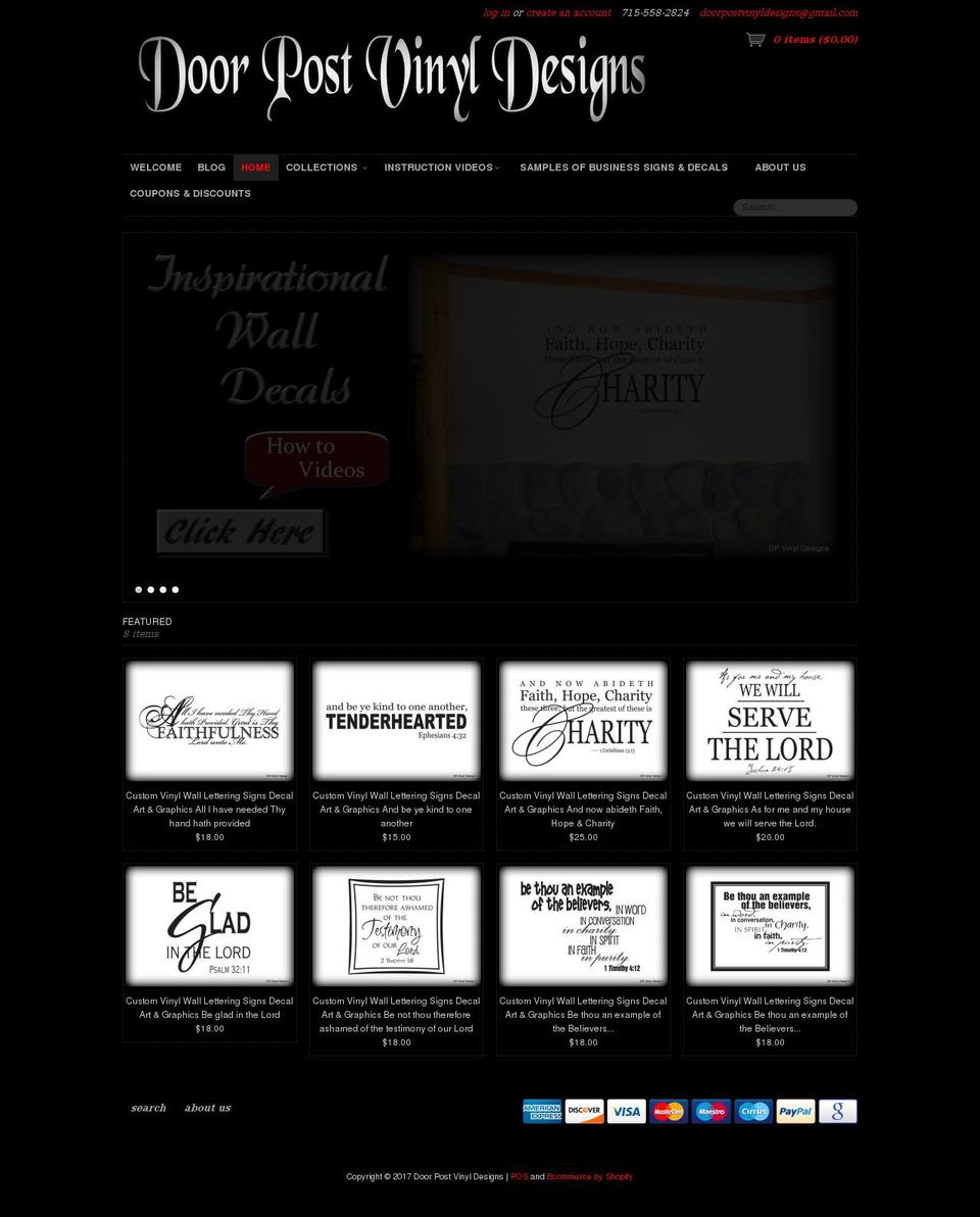 Couture Shopify theme site example doorpostvinyldesigns.com