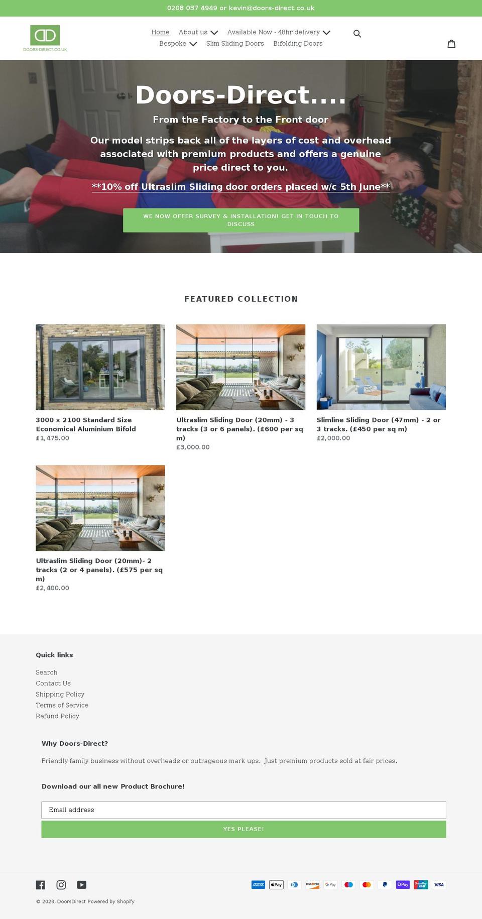 doors-direct.co.uk shopify website screenshot