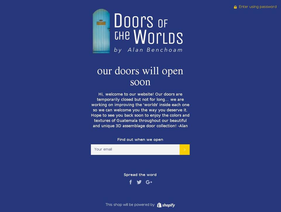doorsoftheworlds.com shopify website screenshot