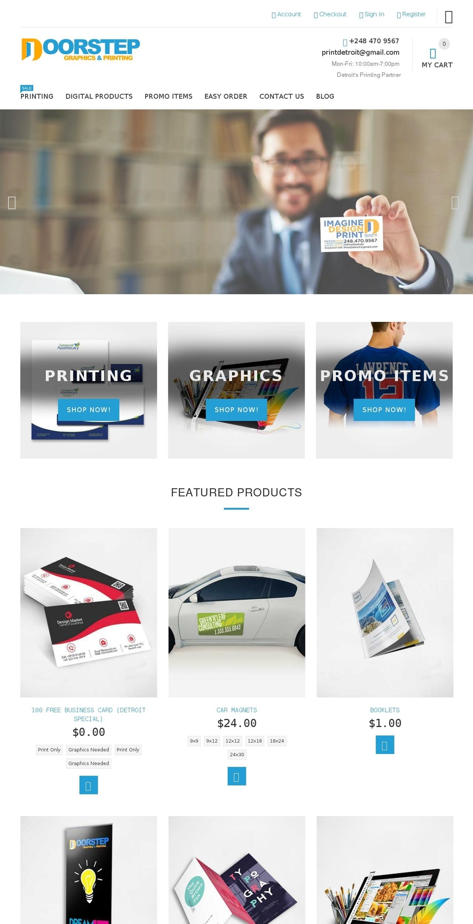doorstepprinting.com — Shopify storefront screenshot
