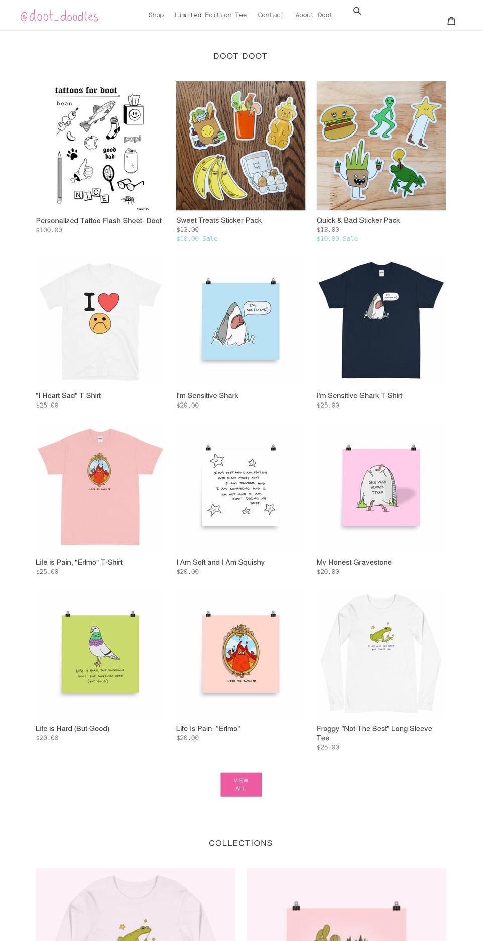 dootdoodles.com shopify website screenshot