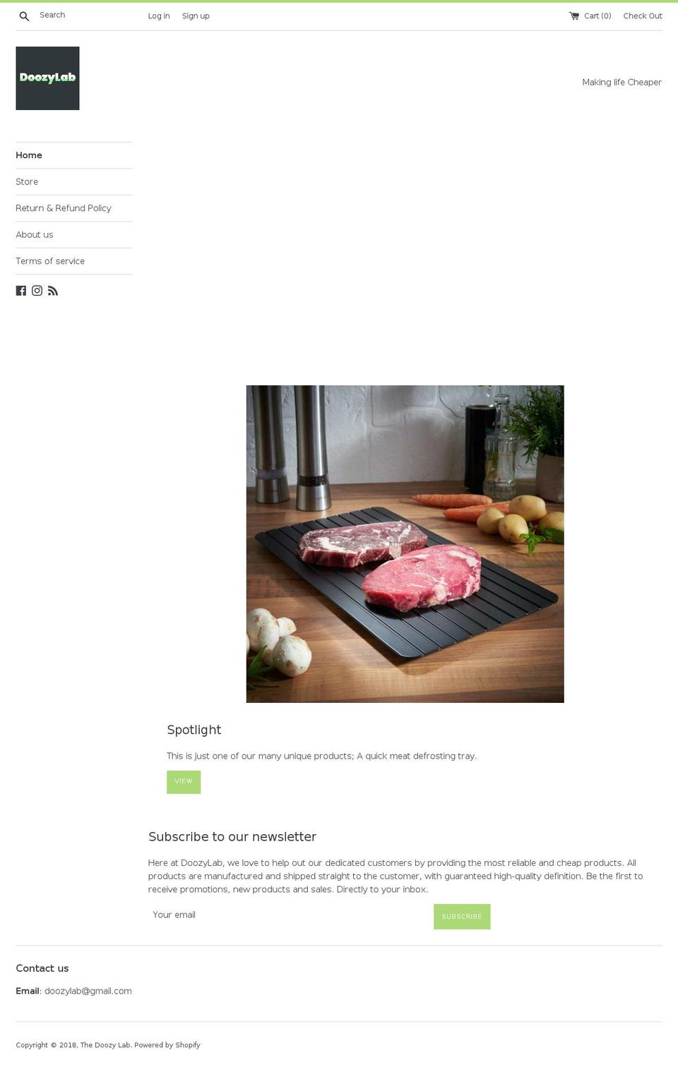 doozylab.com — Shopify storefront screenshot