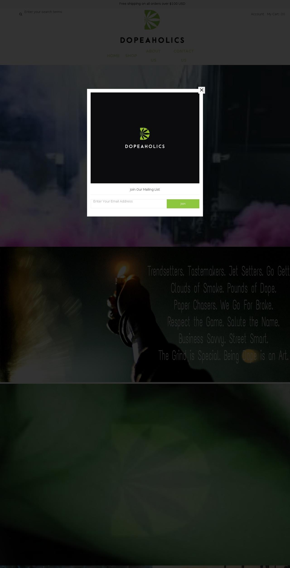 dopeaholics.com — Shopify storefront screenshot
