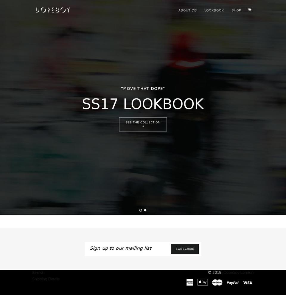 dopeboylondon.com — Shopify storefront screenshot