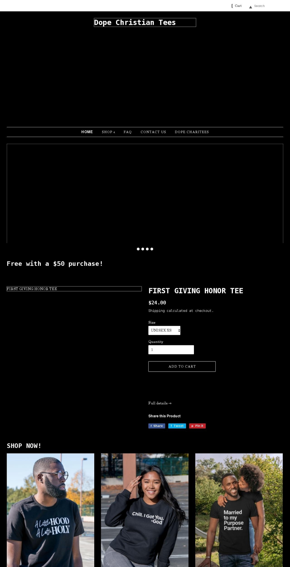 dopechristiantees.com shopify website screenshot