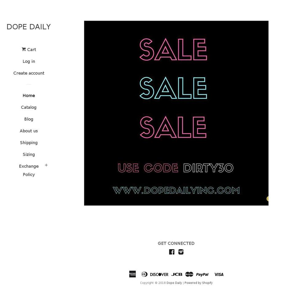 dopedailyinc.com — Shopify storefront screenshot