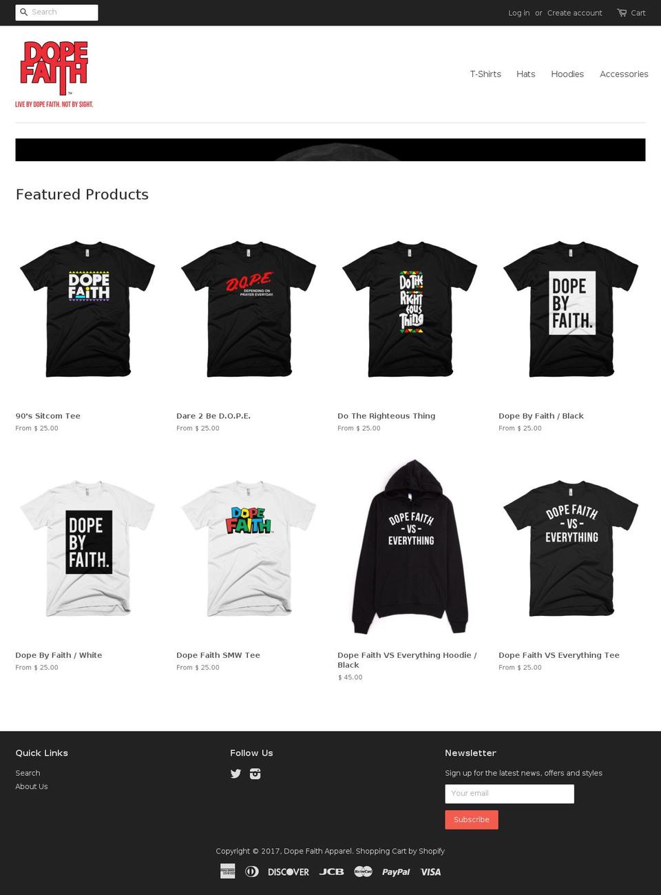 dopefaith.com shopify website screenshot