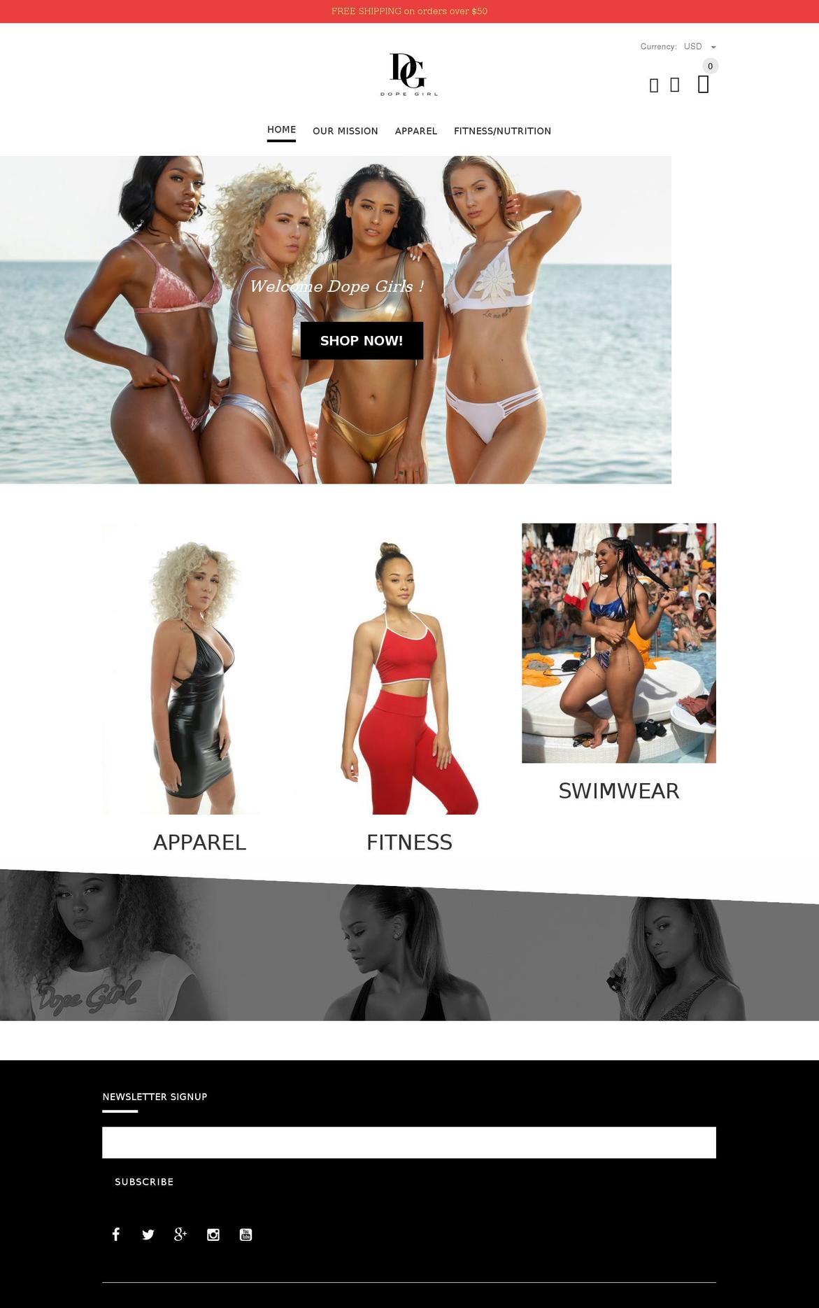 dopegirlco.com shopify website screenshot