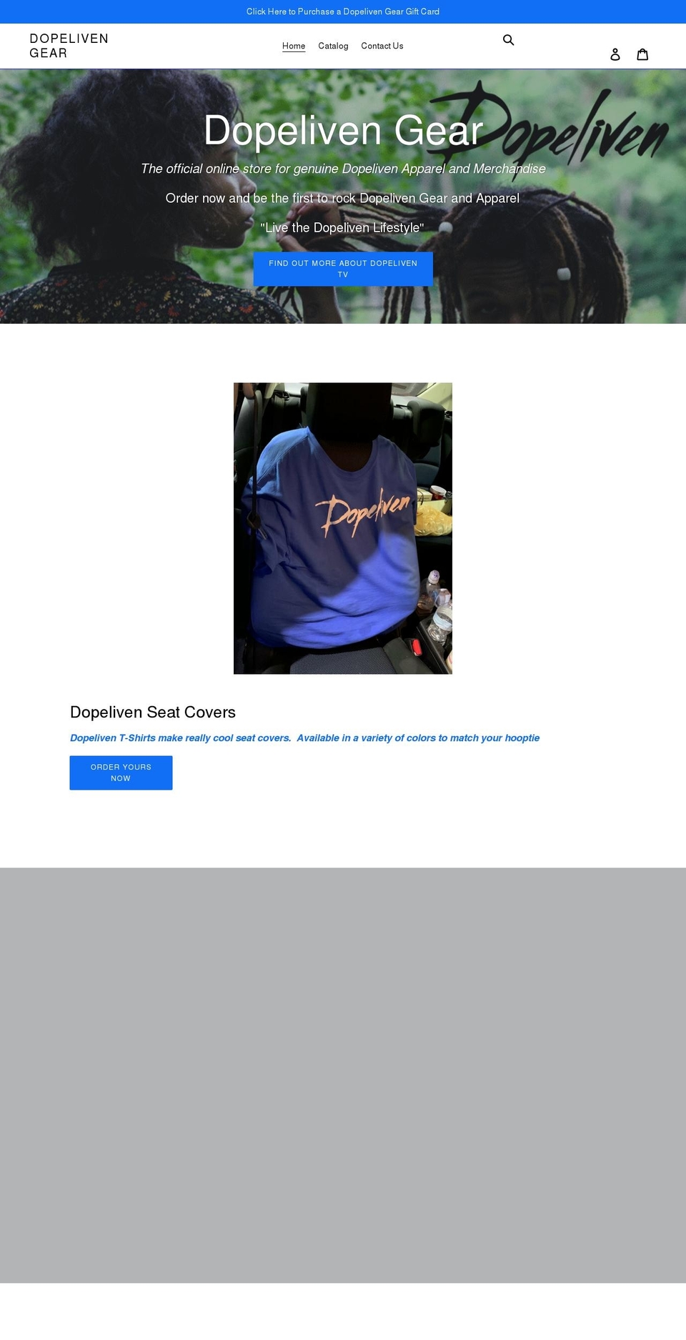 dopelivengear.com shopify website screenshot