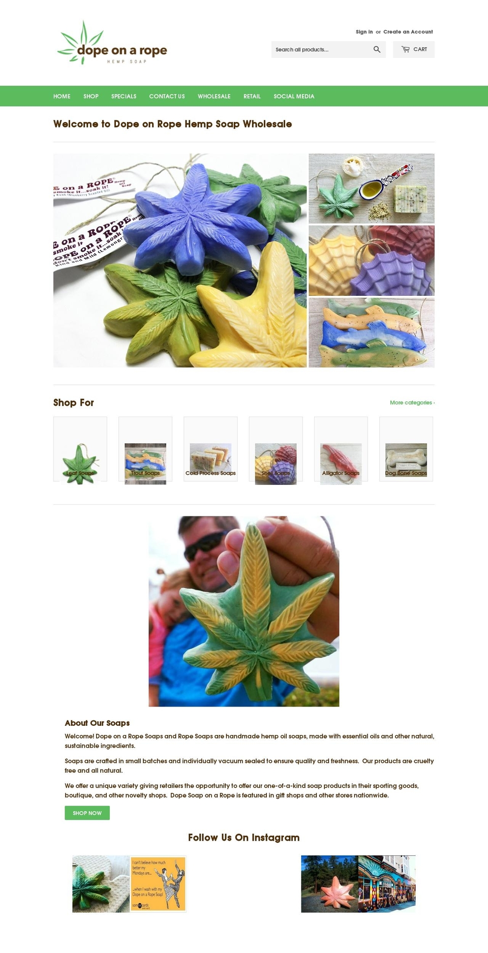 dopeonaropesoap.net shopify website screenshot